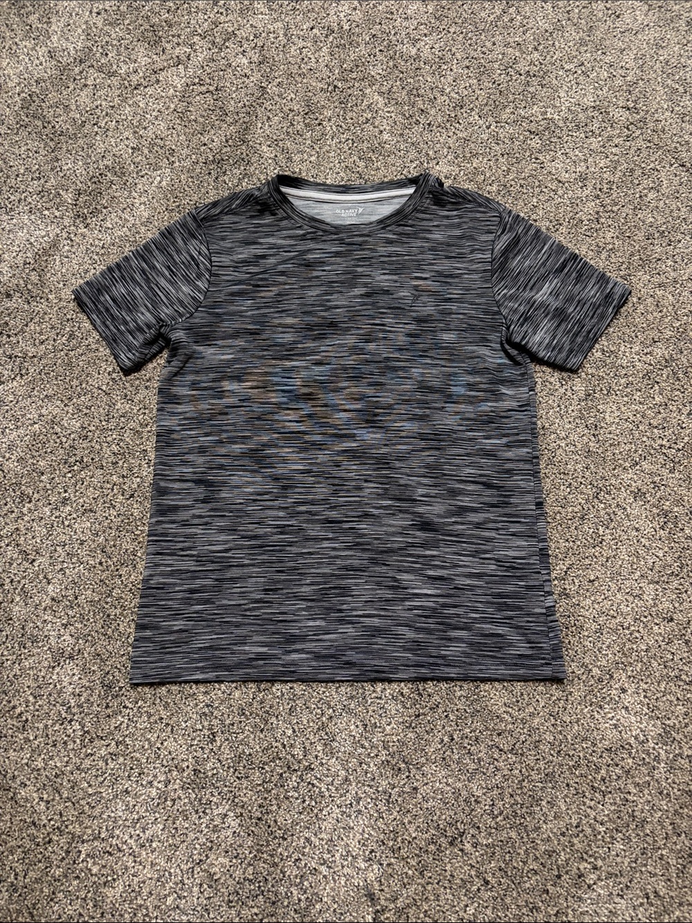 Old Navy Boys' Short Sleeve Space-Dye Tee - Black & Gray Size Large (10/12)